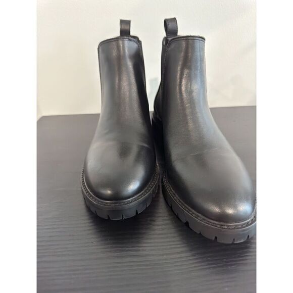 New Steve Madden Leopold Black Leather Boots Size 9.5 Womens Shoes - Picture 4 of 4